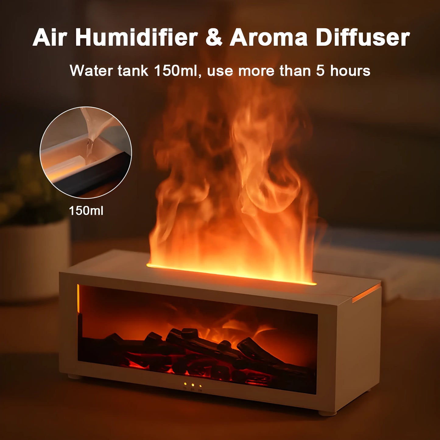 Eternal Aura Kamin-Diffusor mit realistischem Flammeneffekt