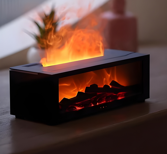 Eternal Aura fireplace diffuser with realistic flame effect